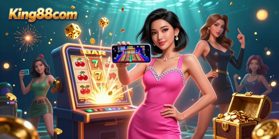 Win big with King88com in an exciting live dealer casino game featuring vibrant elements.