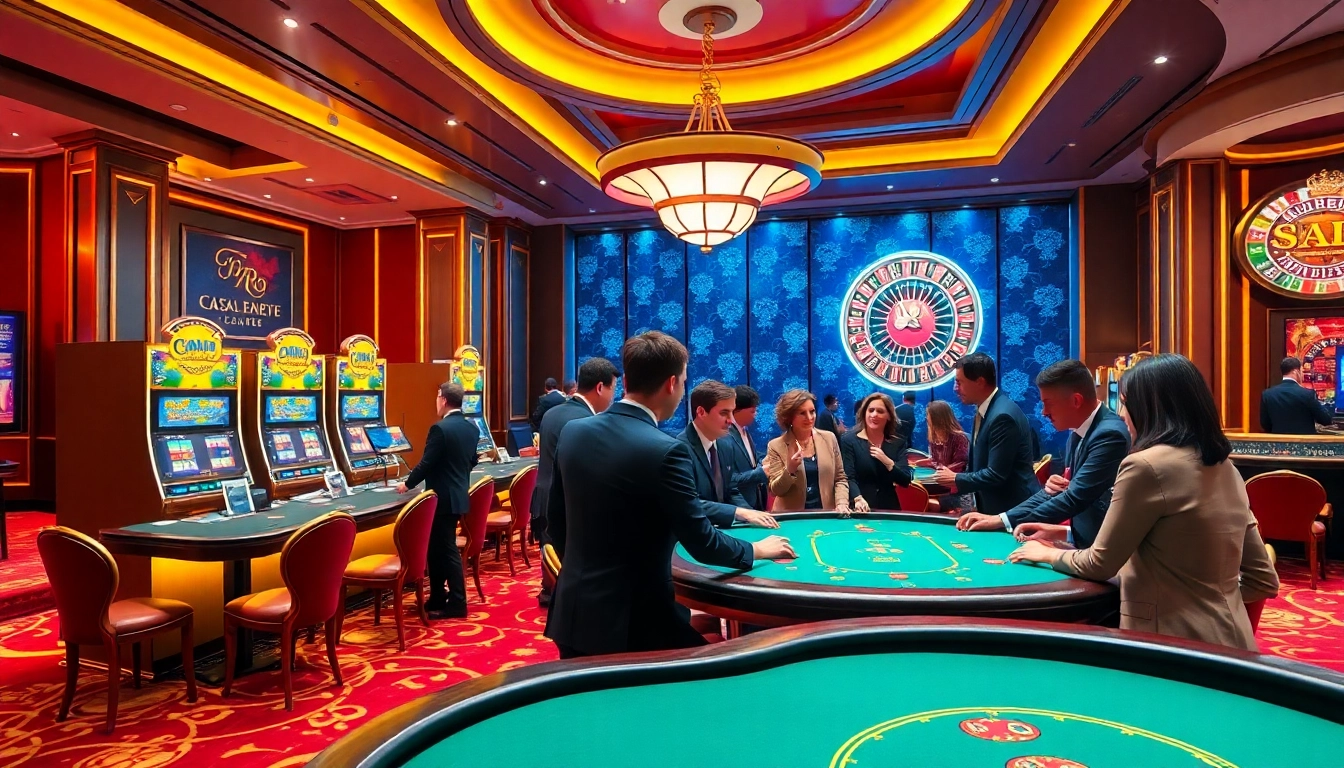 Capture thrilling gaming moments at https://cakhia04.tv with vibrant casino scenes and players engaged in action.