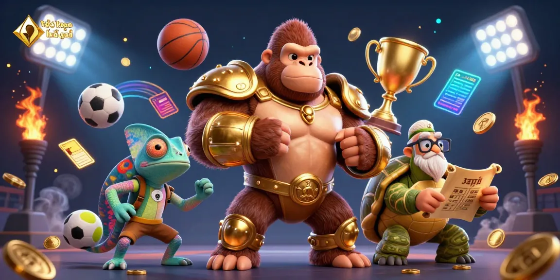 Catching the excitement of tỷ lệ kèo nhà cái là gì, a dynamic scene with vibrant sports elements and characters illustrating gambling enthusiasm.