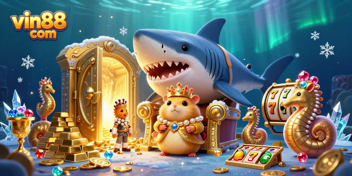 Experience thrilling gameplay at vin88 com with a golden hamster king and underwater treasures.