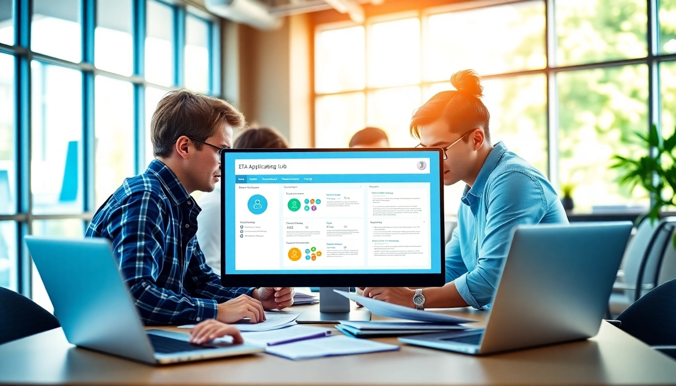 Streamlined eta application uk process showcased in a modern office environment.