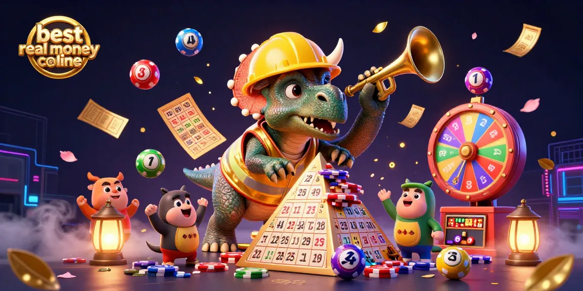 Experience the excitement of the best real money online casino with this vibrant 3D illustration.