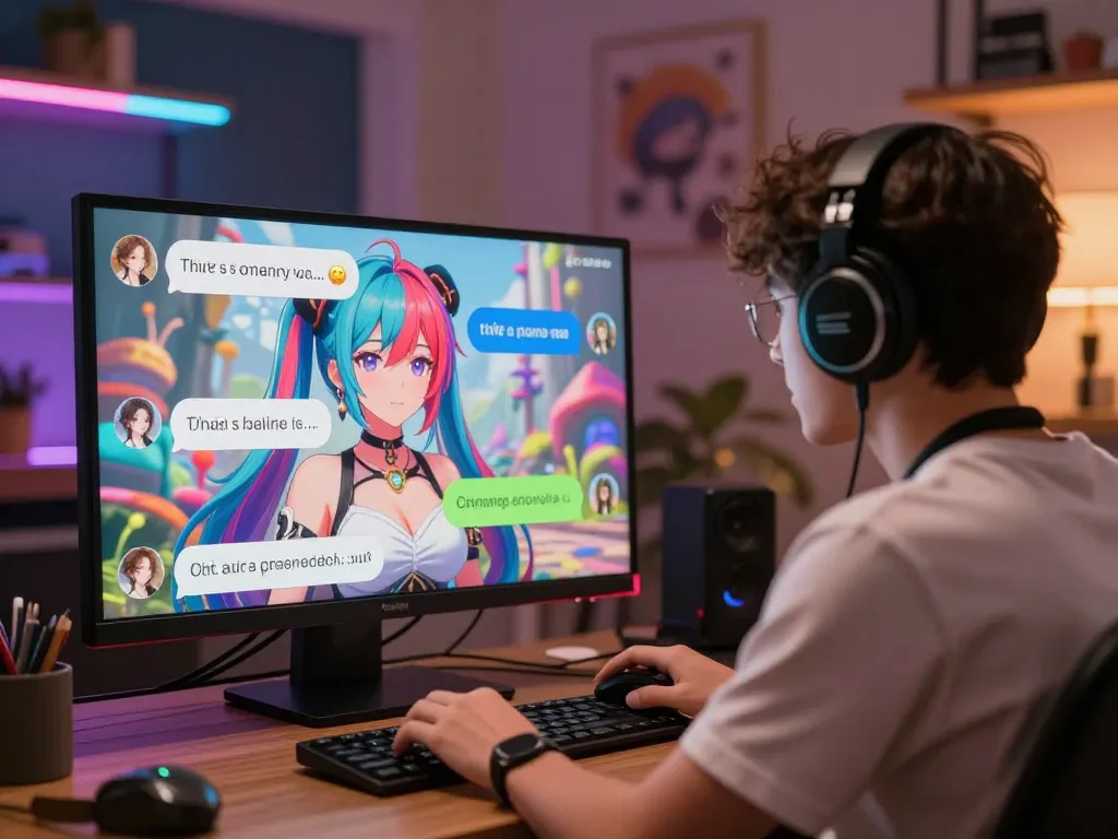 Engaging hentai ai chat scene showcasing interactive user experience with animated character.