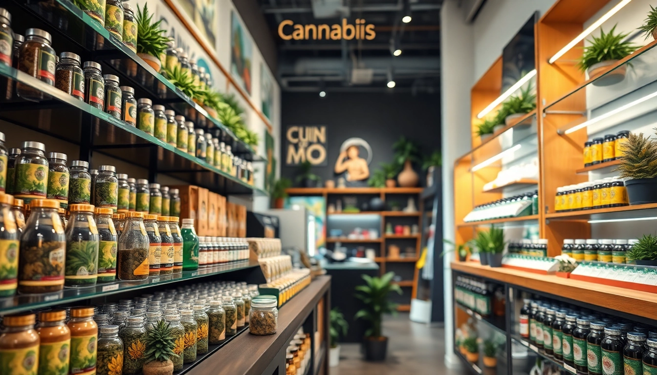 Cannabis Shop Verband Lloret de Mar zeigt eine Vielzahl von Produkten in einladender Atmosphäre.