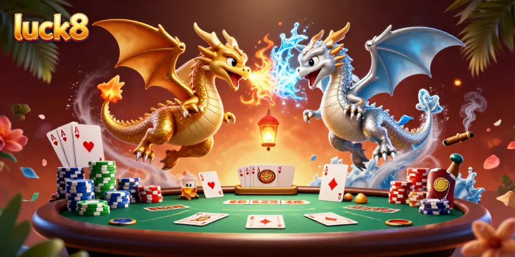 Experience luck8's thrilling games with legendary dragons and vibrant poker elements.