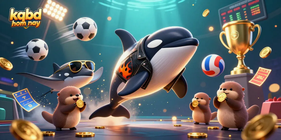 Engaging kqbd hom nay visual showcasing a lively gambling scene with vibrant ocean characters and dynamic sports elements.
